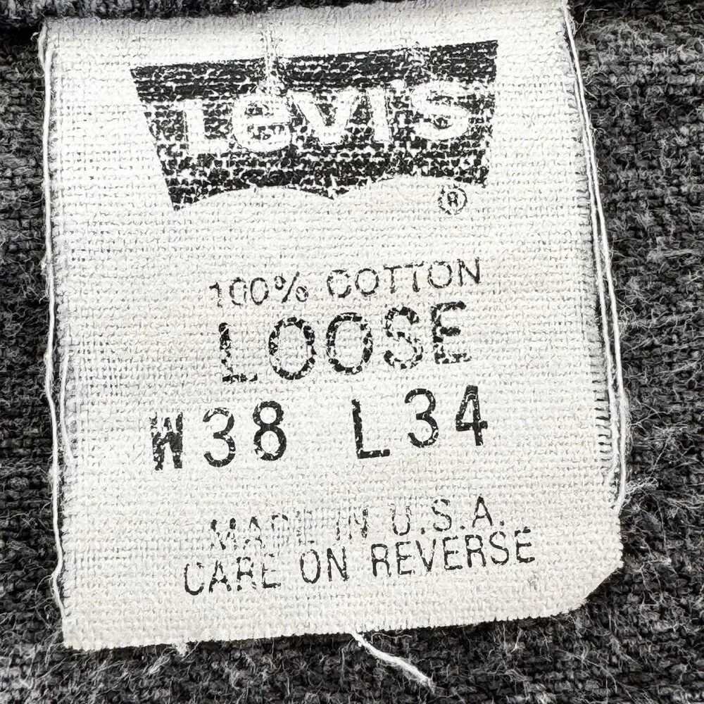 VTG 90s Y2K Levis 545 Baggy Jeans Mens 38 x 34 Black Loose Fit Orange Tab